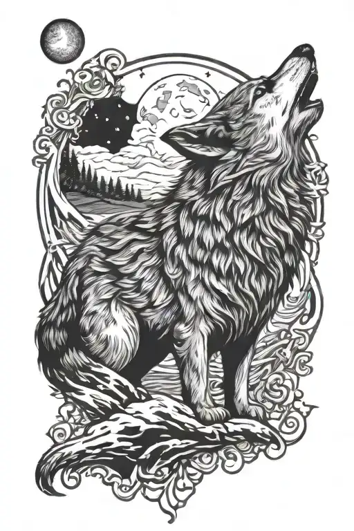 Wolf Howling At The Moon
