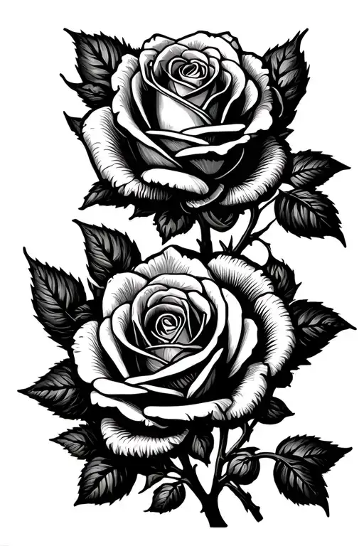 Roses And Barb Wire As The Rose Stem