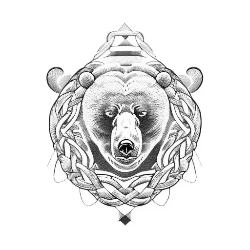 Germanic Knots With A Bear