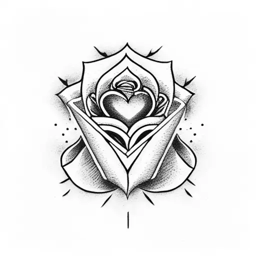 Ace Of Hearts On Fire With Roses