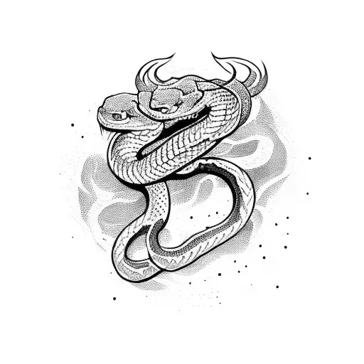 Snake Fighting Devil Mask