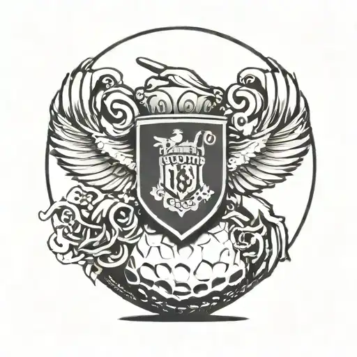 A Golf Ball With The Manchester United Logo On It