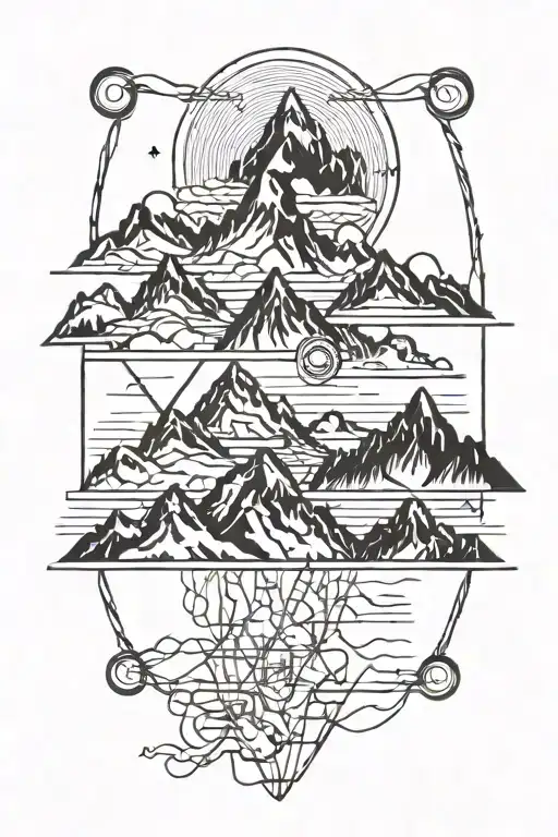 Mountains And Ekg Line