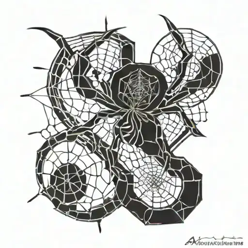 999 Numbers With Spider And Web Design