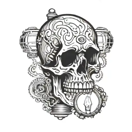 Skull Punching A Light Bulb