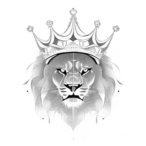 Roaring Lion Wearing Crown