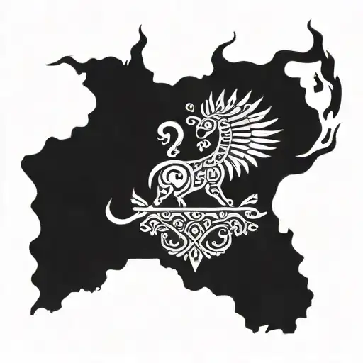 Crest Tattoo With African Design Around It