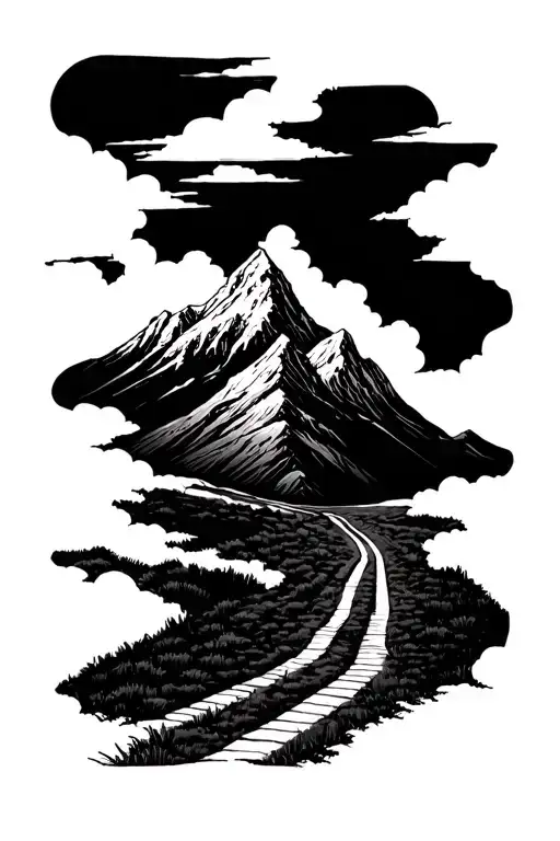 Road Leading Towards A Mountain