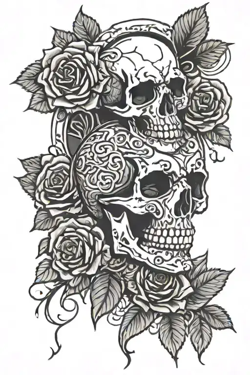 Skull Rose Clock