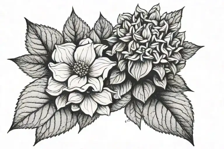 One Hydrangea Flower With A Crown Made