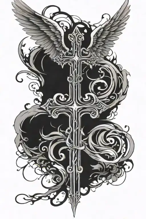 Cross With Angel Wings