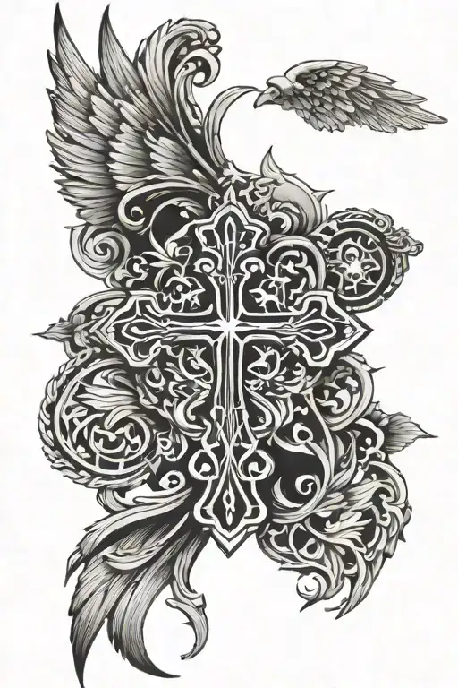 Cross With Angel Wings