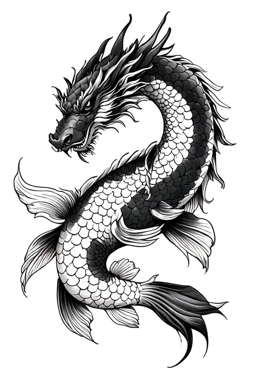Yan Koi And Dragon