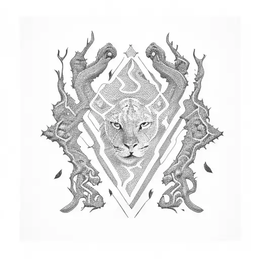 An Intricate Blackwork Design Showcasing The Journey Of Self-discovery And Personal Growth