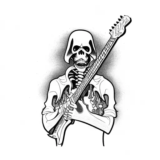 Grim Reaper Jammin On Guitar Made From Syth