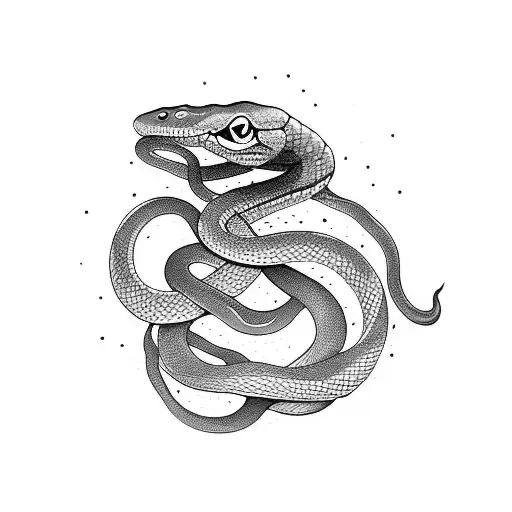 A Snake Slithering Through A Dense Forest