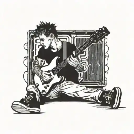 Punk Rock Guy Playing Guitar