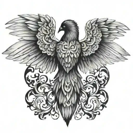 A Womens Back Tattoo That Are Raven Wings