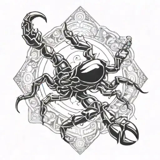 Scorpion On The Background Of Space