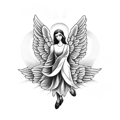 Angel Con Flores En El Antebrazo