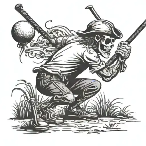 Skelton Pirate Golfer Putting