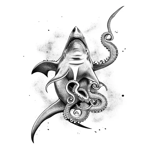 Shark Figth Octopus