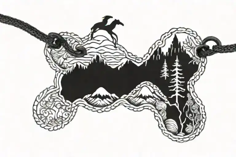 Forest Mountains Rivers Taiga Bracelet With The Image