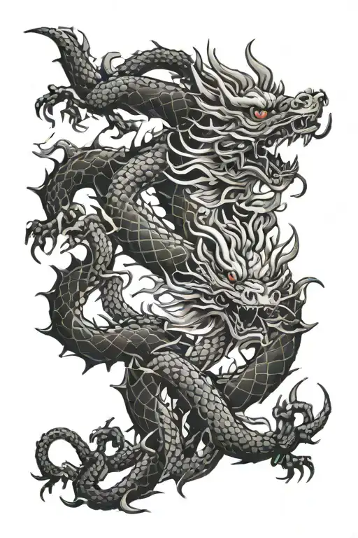 Maple Leaves Chinese Dragon
