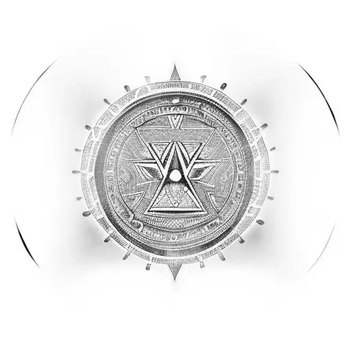 Combine The Concept Of A Ring Of Fire Eclipse With Aztec Symbols