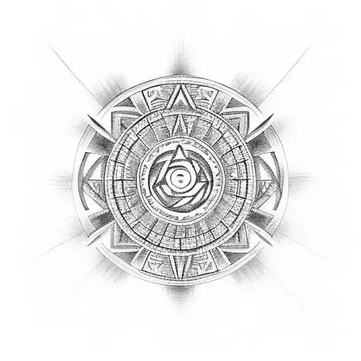 Combine The Concept Of A Ring Of Fire Eclipse With Aztec Symbols