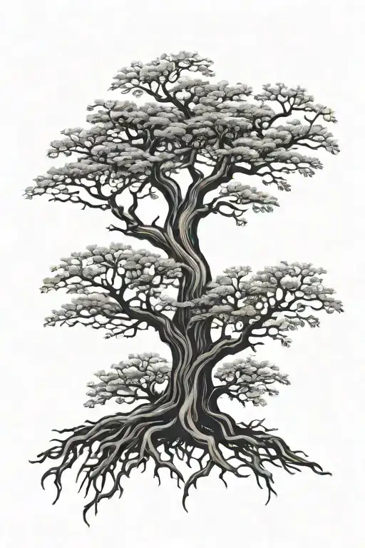 Dark Tree With 3 Root Tree