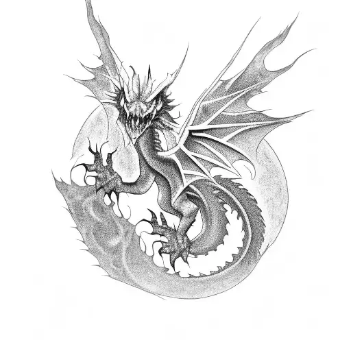 Black Small Dragon Shadowy