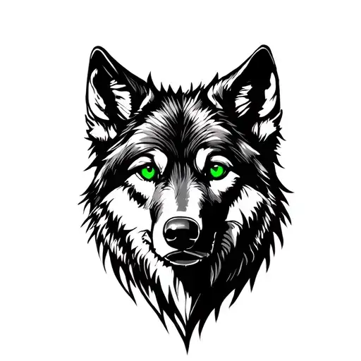 Wolf With Green Eyes