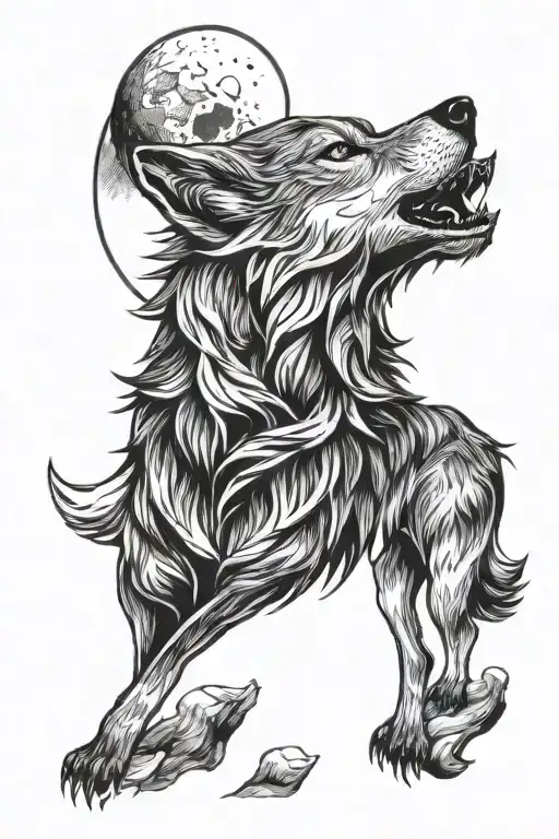 Wolf Howling At Moon