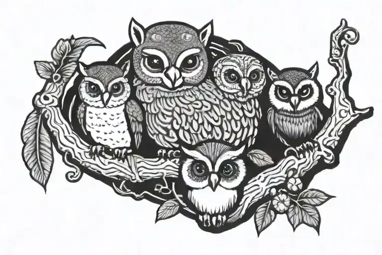 Squirrel And Monkey And Owl