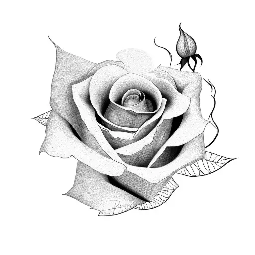 A Rose And Laburnum Flowers