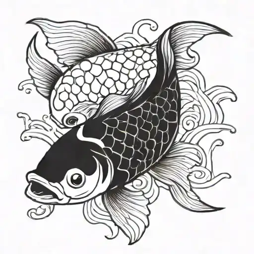Two Fish Koi Un Line