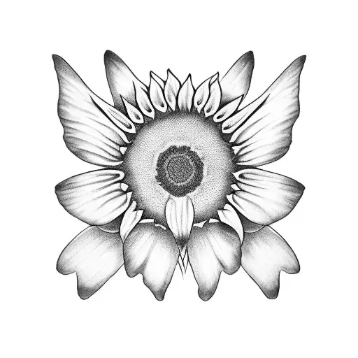 Butterly With Sunflower Wing