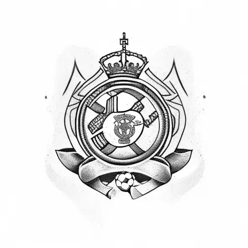 A Royal Marine-themed Tattoo With A Soccer Ball Incorporated