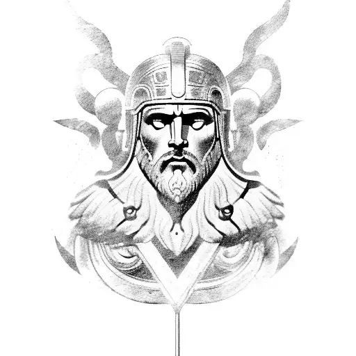 Zeus With A Spartan Helmet And A Lightning And A Eagle Greek Mythology