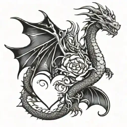 Dragon And Heart With Date