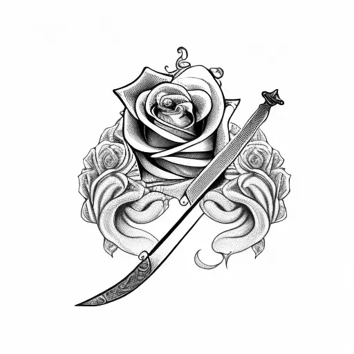 Sword With Rose On Hilt