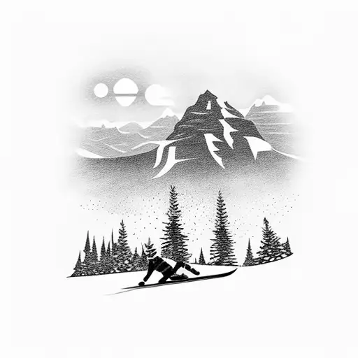 A Snowboarder Catching Air With A Breathtaking Mountain Landscape In The Background