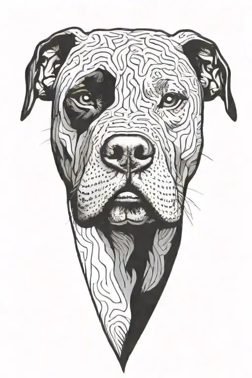 Pitbull Head And Background