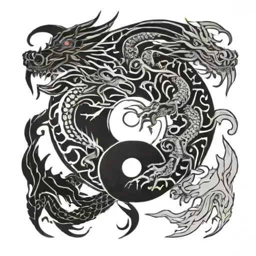 Dragon Yin Yang Symbol
