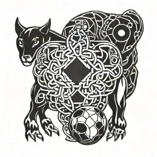 A Robotic Celtic Knot Design Incorporating Elements Of Football And Animals