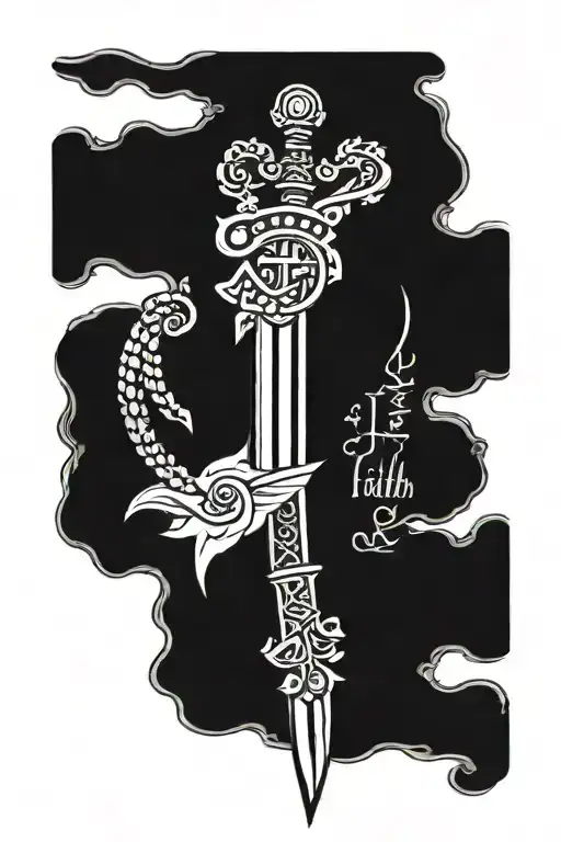 Sword With God And Faith In The Hilt And Family Written Down The Blade