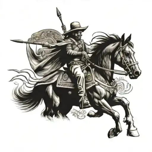 Mexican Warrior On Horse