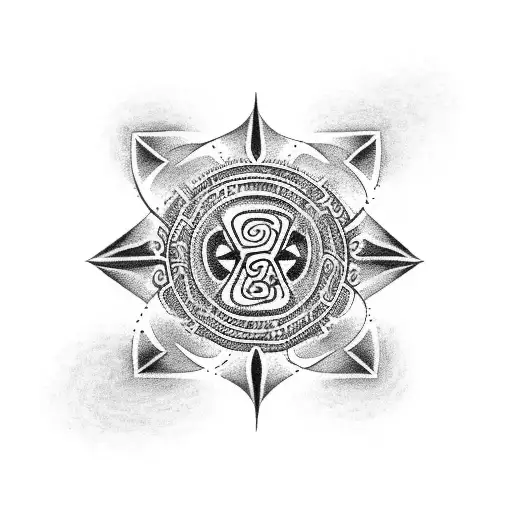 A Mystical Ayahuasca Vine Entwined With Ancient Aztec Symbols