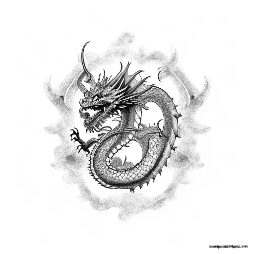 Dragon With Grey Knight